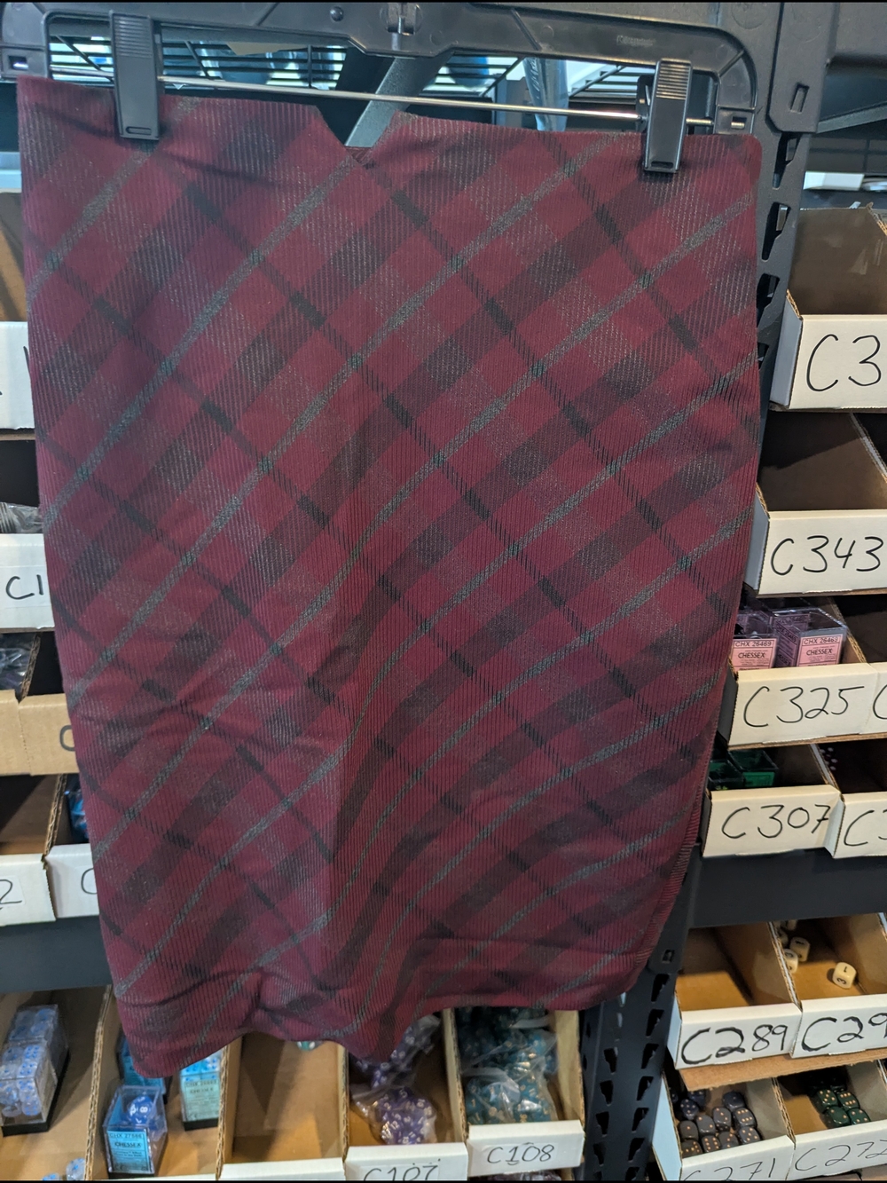 Express Burgundy and Black Plaid Pencil Skirt | 4